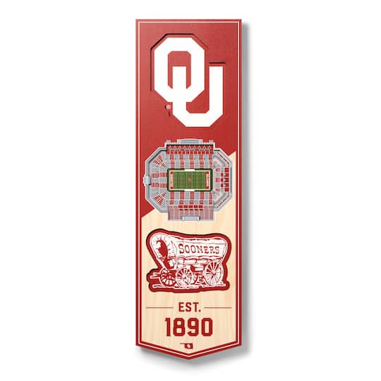 You the Fan Officially Licensed NCAA 6" x 19" 3D Stadium Banner - Oklahoma Sooners